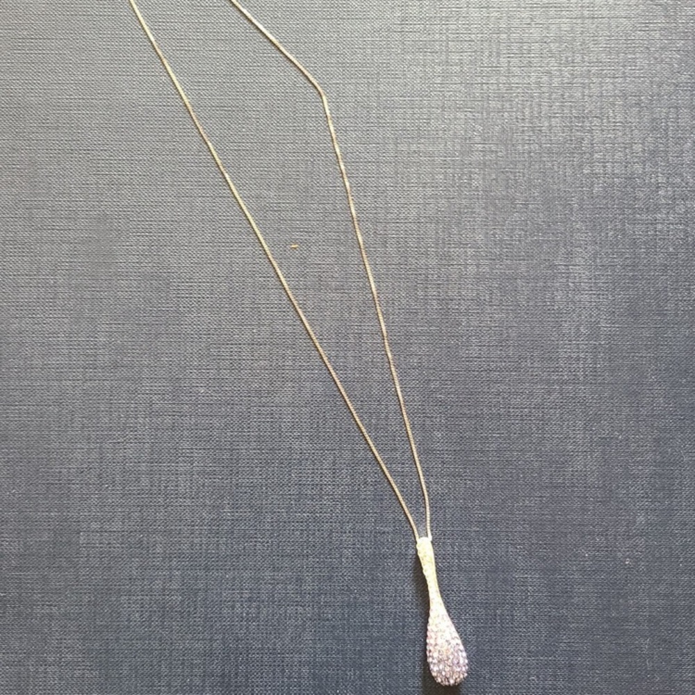 NWOT Sterling Silver /Swarovski Crystal Teardrop Pendant - Picture 2 of 7